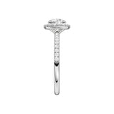 Lab-diamant rosettring med pavé 1,25 ct F/VS – 9K hvitt gull