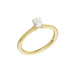 Lab-diamant enstensring oval 0,25 ct F/VS – 9K gult gull