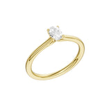 Lab-diamant enstensring oval 0,25 ct F/VS – 9K gult gull