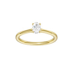 Lab-diamant enstensring oval 0,25 ct F/VS – 9K gult gull