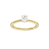 Lab-diamant enstensring oval 0,25 ct F/VS – 9K gult gull