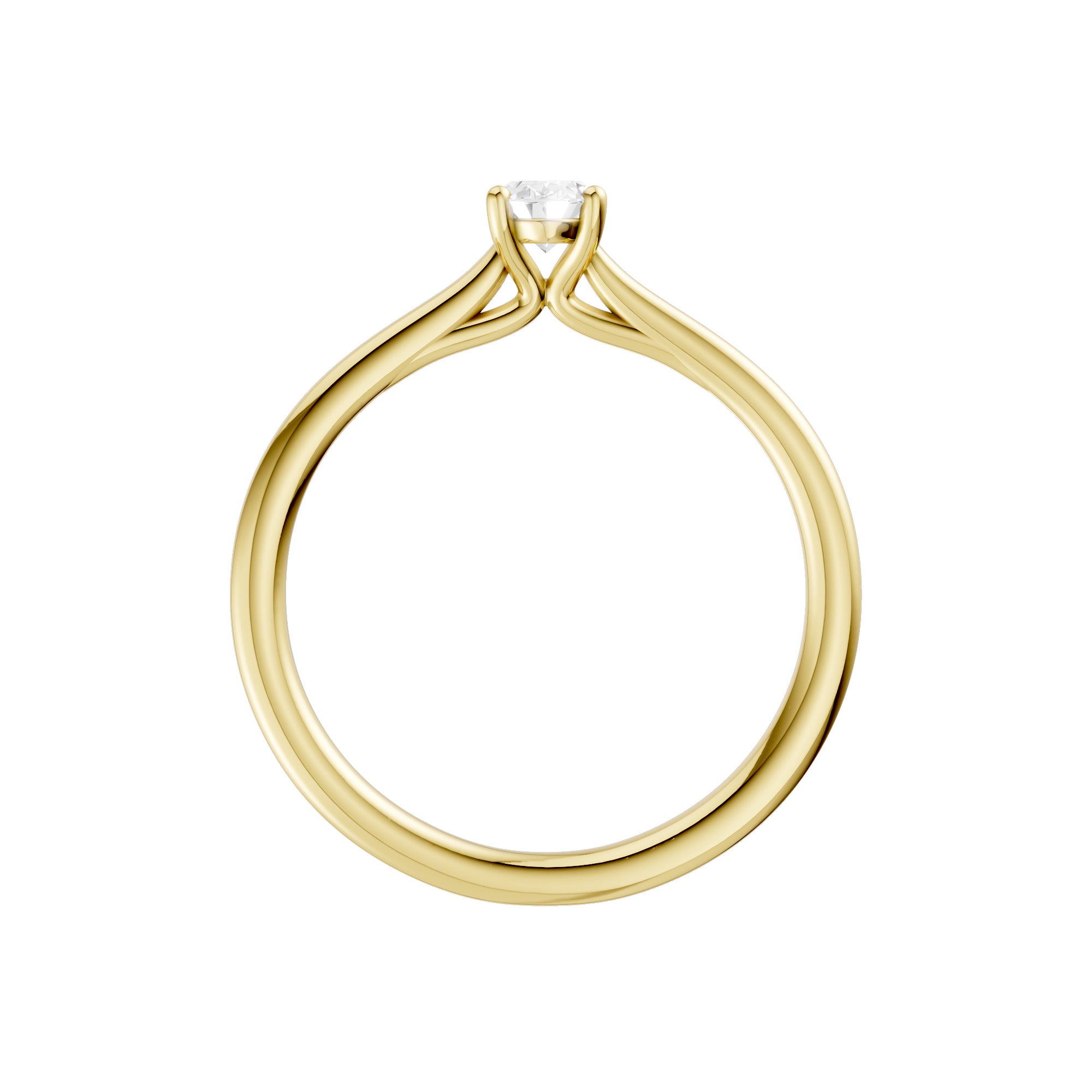Lab-diamant enstensring oval 0,25 ct F/VS – 9K gult gull