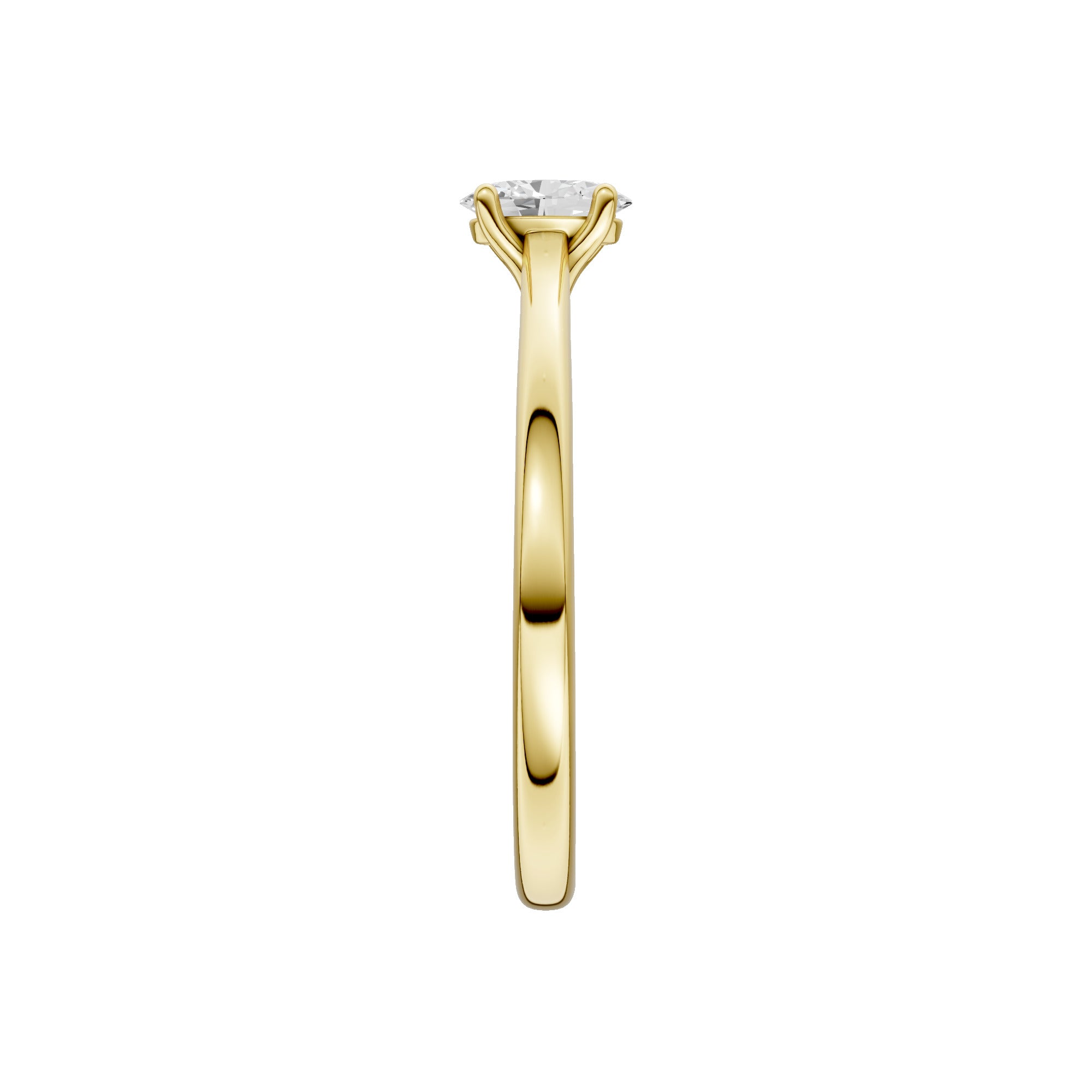 Lab-diamant enstensring oval 0,25 ct F/VS – 9K gult gull