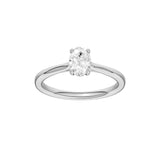 Lab-diamant enstensring oval 0,50 ct F/VS – 9K hvitt gull