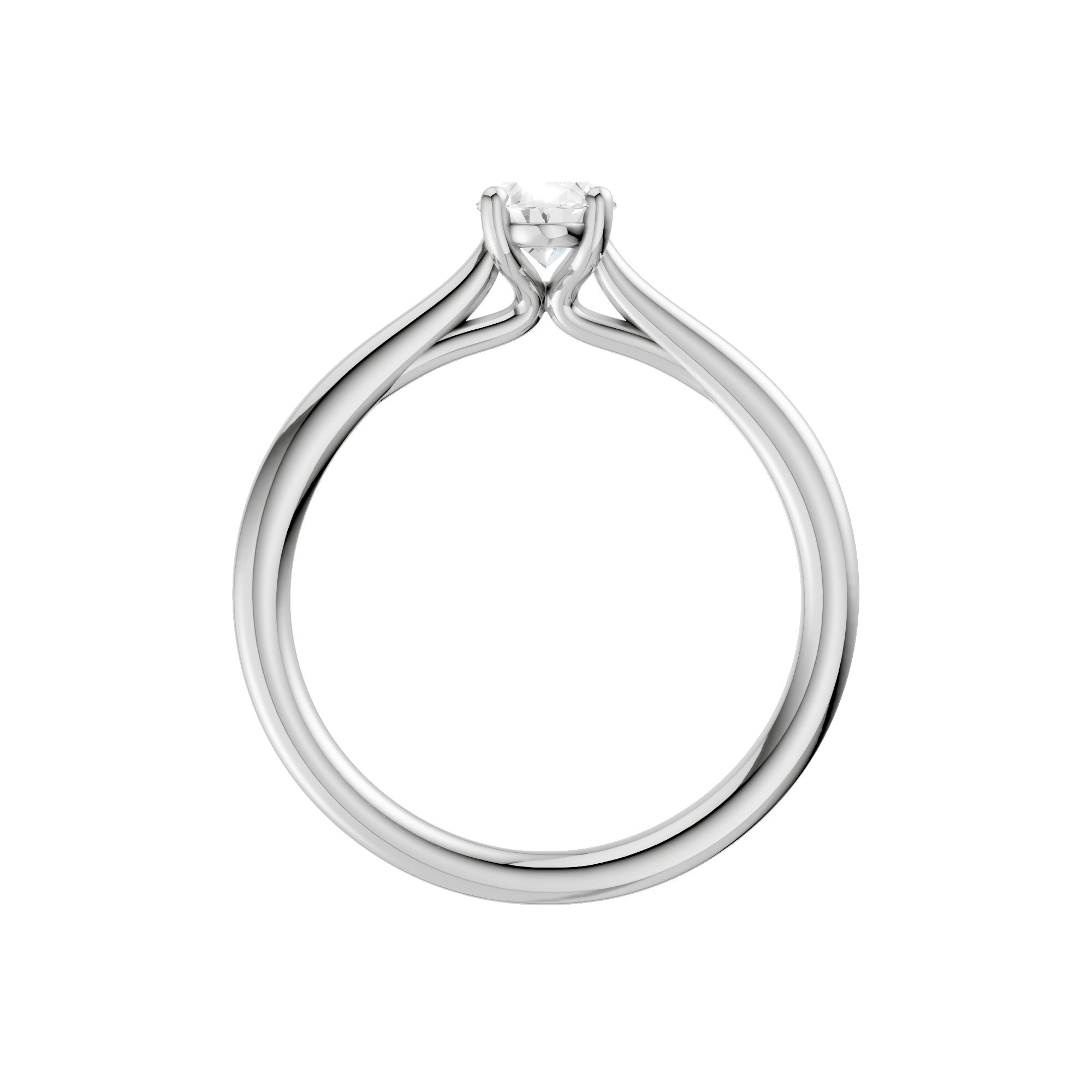 Lab-diamant enstensring oval 0,50 ct F/VS – 9K hvitt gull