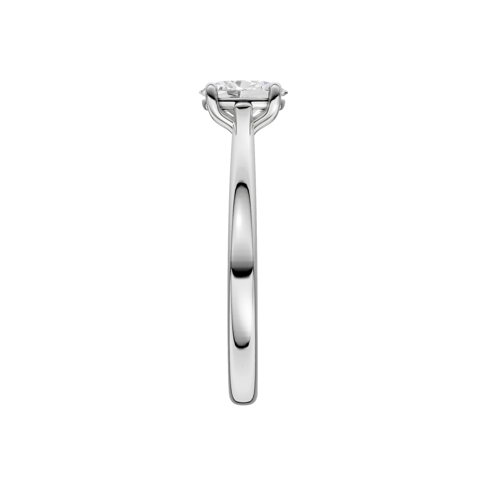 Lab-diamant enstensring oval 0,50 ct F/VS – 9K hvitt gull