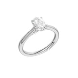 Lab-diamant enstensring oval 0,75 ct F/VS – 9K hvitt gull