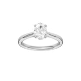 Lab-diamant enstensring oval 0,75 ct F/VS – 9K hvitt gull