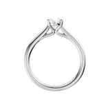 Lab-diamant enstensring oval 0,75 ct F/VS – 9K hvitt gull