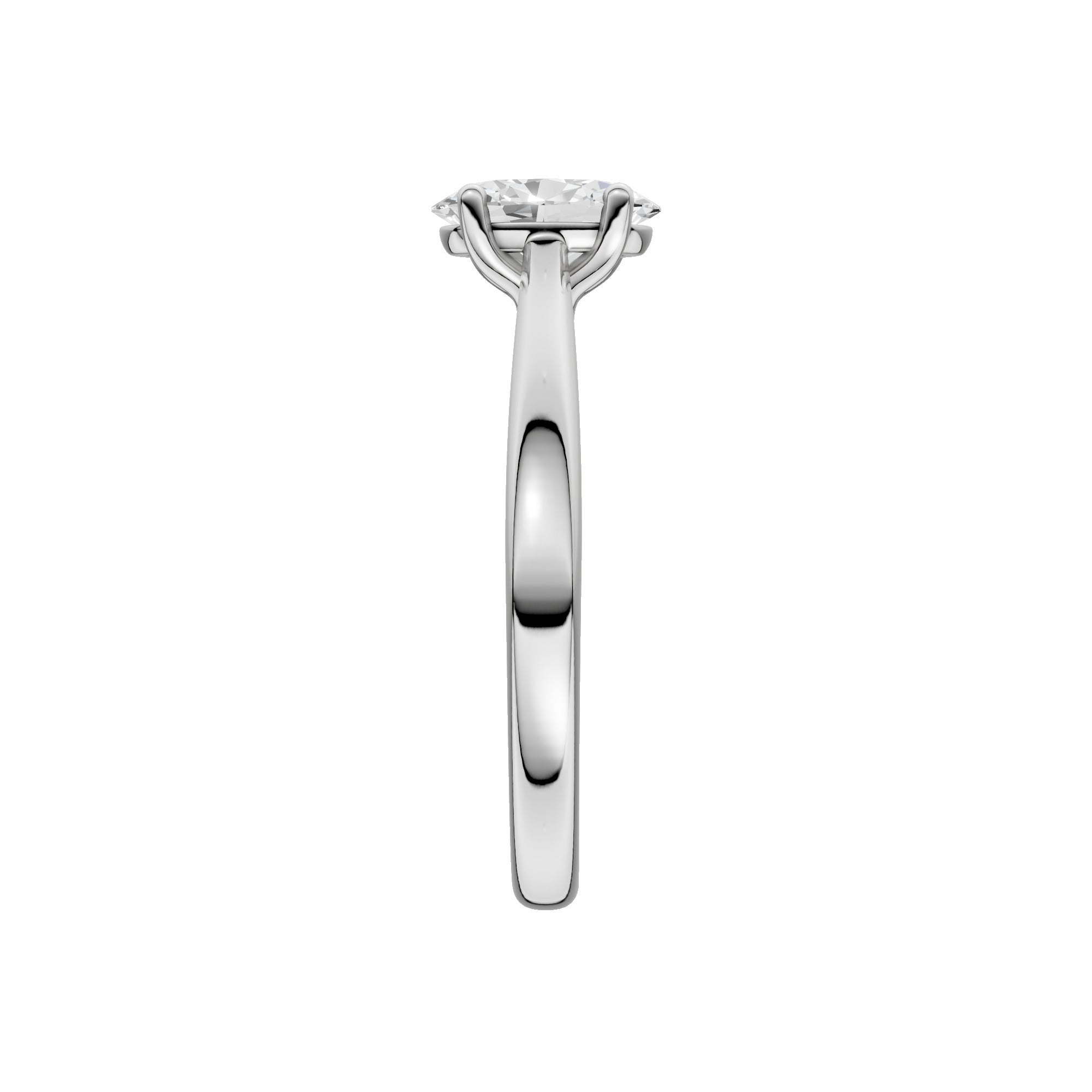 Lab-diamant enstensring oval 0,75 ct F/VS – 9K hvitt gull