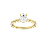 Enstensring oval 1,00 ct F/VS – 9K gult gull, sett skrått forfra