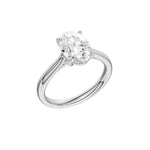 Lab-diamant enstensring oval 2,00 ct F/VS – 9K hvitt gull