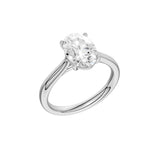Lab-diamant enstensring oval 2,00 ct F/VS – 9K hvitt gull