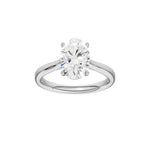 Lab-diamant enstensring oval 2,00 ct F/VS – 9K hvitt gull