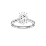 Lab-diamant enstensring oval 2,00 ct F/VS – 9K hvitt gull