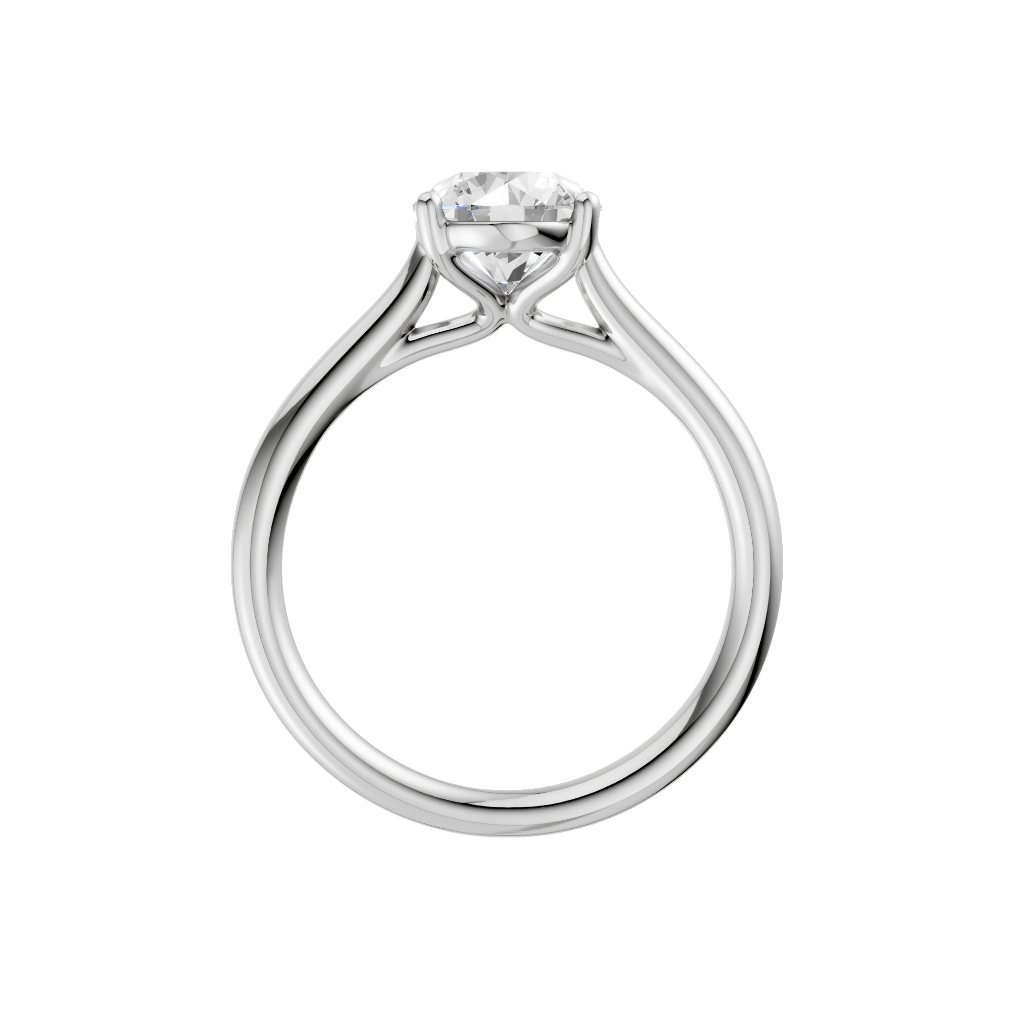 Lab-diamant enstensring oval 2,00 ct F/VS – 9K hvitt gull