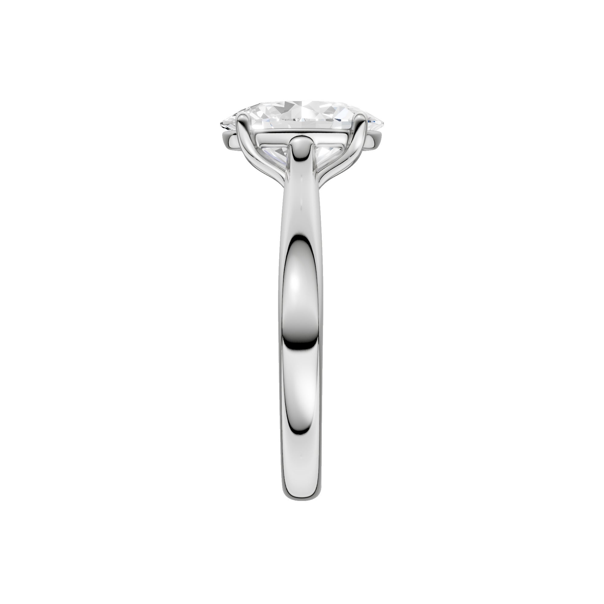Lab-diamant enstensring oval 2,00 ct F/VS – 9K hvitt gull