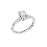 Lab-diamant enstensring smaragdslipt 1,75 ct F/VS – 9K hvitt gull