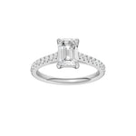 Lab-diamant enstensring smaragdslipt 1,75 ct F/VS – 9K hvitt gull