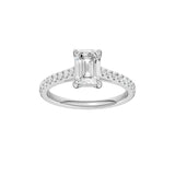 Lab-diamant enstensring smaragdslipt 1,75 ct F/VS – 9K hvitt gull