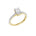 Lab-diamant enstensring smaragdslipt 1,75 ct F/VS – 9K gult gull