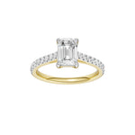 Lab-diamant enstensring smaragdslipt 1,75 ct F/VS – 9K gult gull