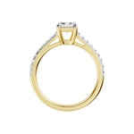 Lab-diamant enstensring smaragdslipt 1,75 ct F/VS – 9K gult gull