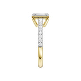 Lab-diamant enstensring smaragdslipt 1,75 ct F/VS – 9K gult gull