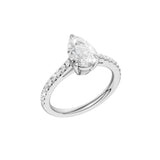 Lab-diamant enstensring dråpeslipt 1,75 ct F/VS – 9K hvitt gull