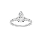 Lab-diamant enstensring dråpeslipt 1,75 ct F/VS – 9K hvitt gull