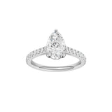 Lab-diamant enstensring dråpeslipt 1,75 ct F/VS – 9K hvitt gull
