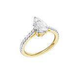 Lab-diamant enstensring dråpeslipt 1,75 ct F/VS – 9K gult gull