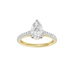 Lab-diamant enstensring dråpeslipt 1,75 ct F/VS – 9K gult gull