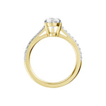 Lab-diamant enstensring dråpeslipt 1,75 ct F/VS – 9K gult gull