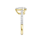 Lab-diamant enstensring dråpeslipt 1,75 ct F/VS – 9K gult gull