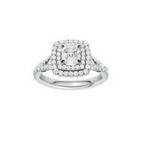 Lab-diamant dobbel rosettring med pavé 1,24 ct F/VS – 9K hvitt gull