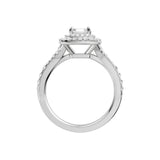 Lab-diamant dobbel rosettring med pavé 1,24 ct F/VS – 9K hvitt gull