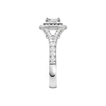 Lab-diamant dobbel rosettring med pavé 1,24 ct F/VS – 9K hvitt gull