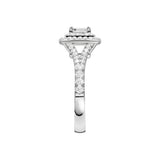 Lab-diamant dobbel rosettring med pavé 1,24 ct F/VS – 9K hvitt gull