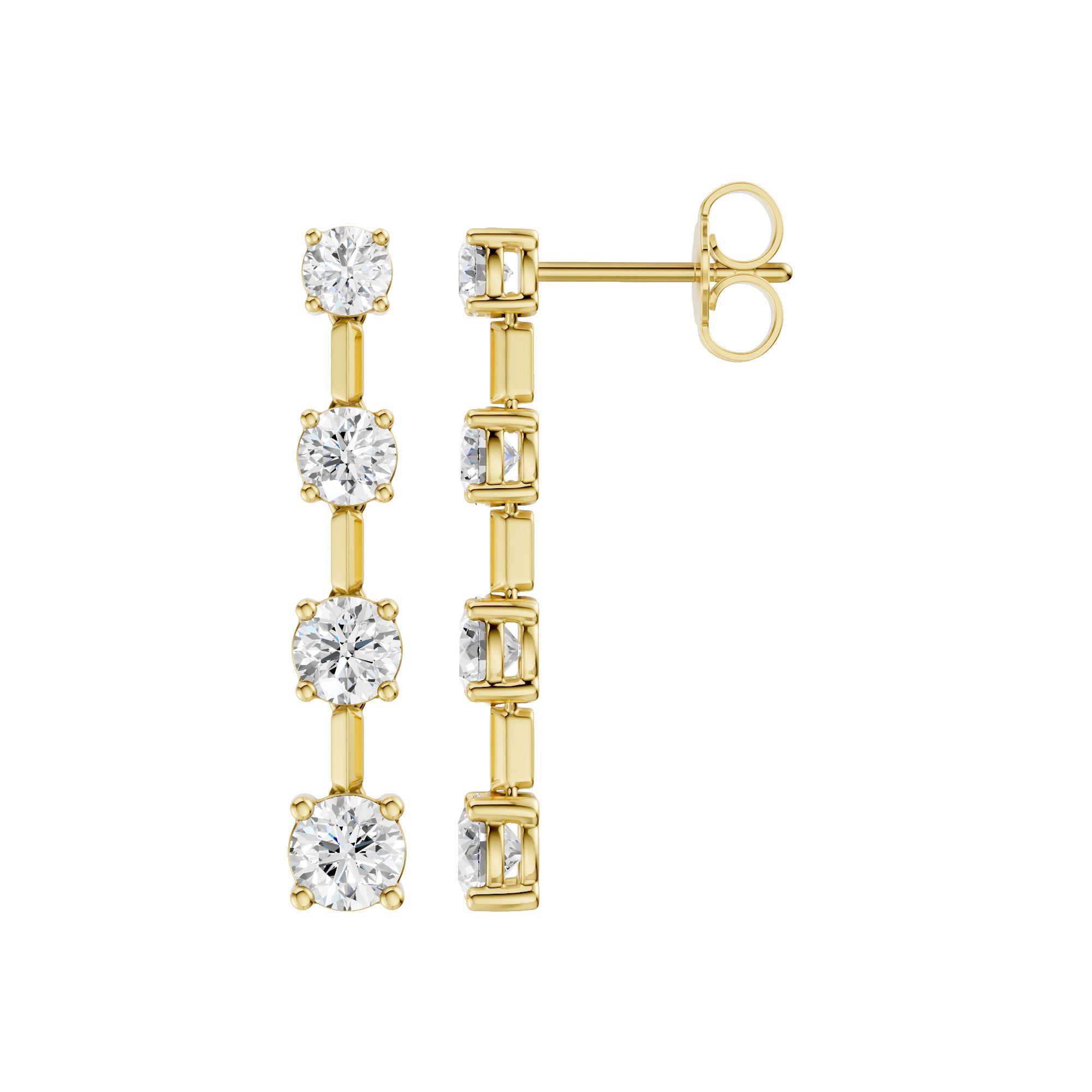 Lab-diamant øreheng 2,36 ct F/VS – 9K gult gull