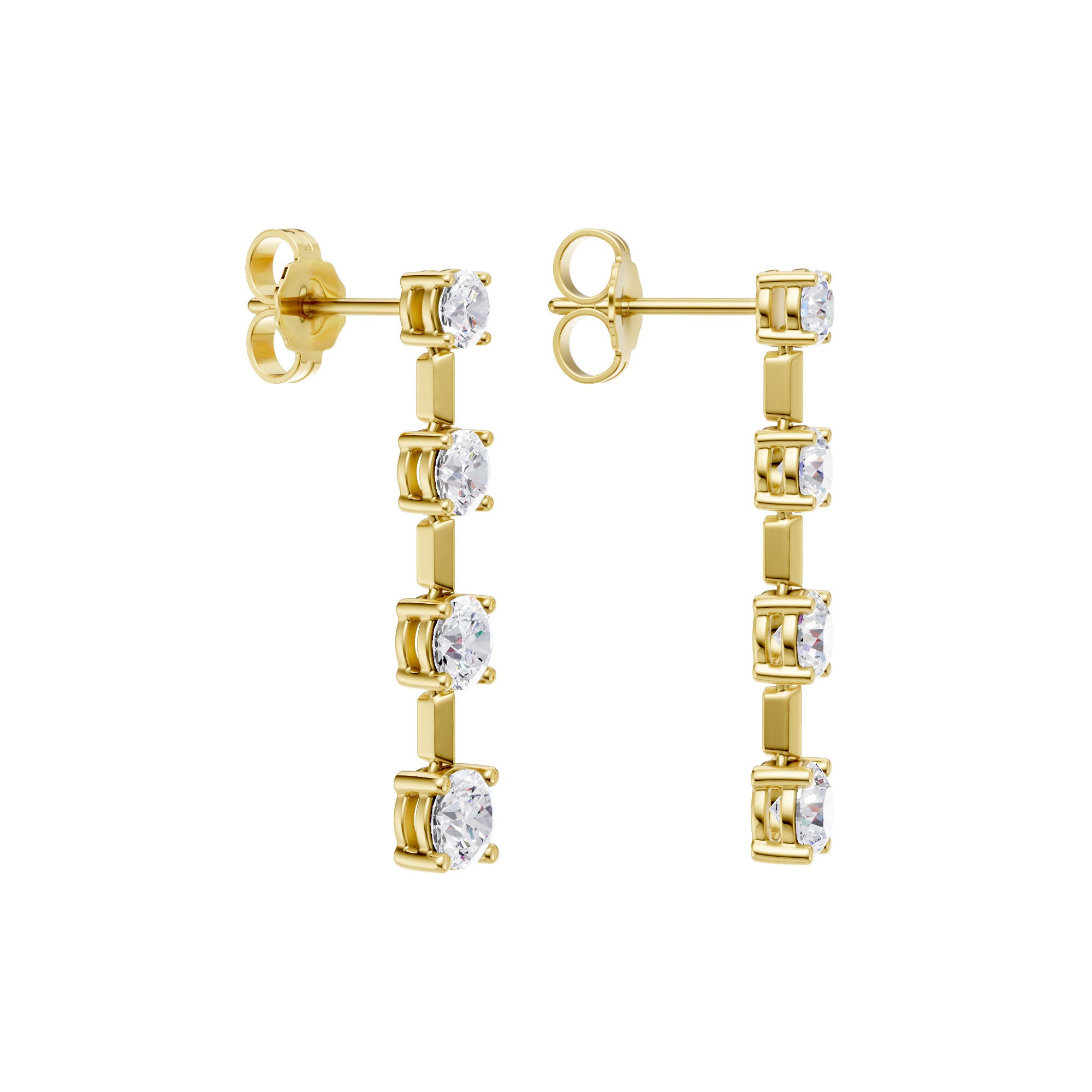Lab-diamant øreheng 2,36 ct F/VS – 9K gult gull
