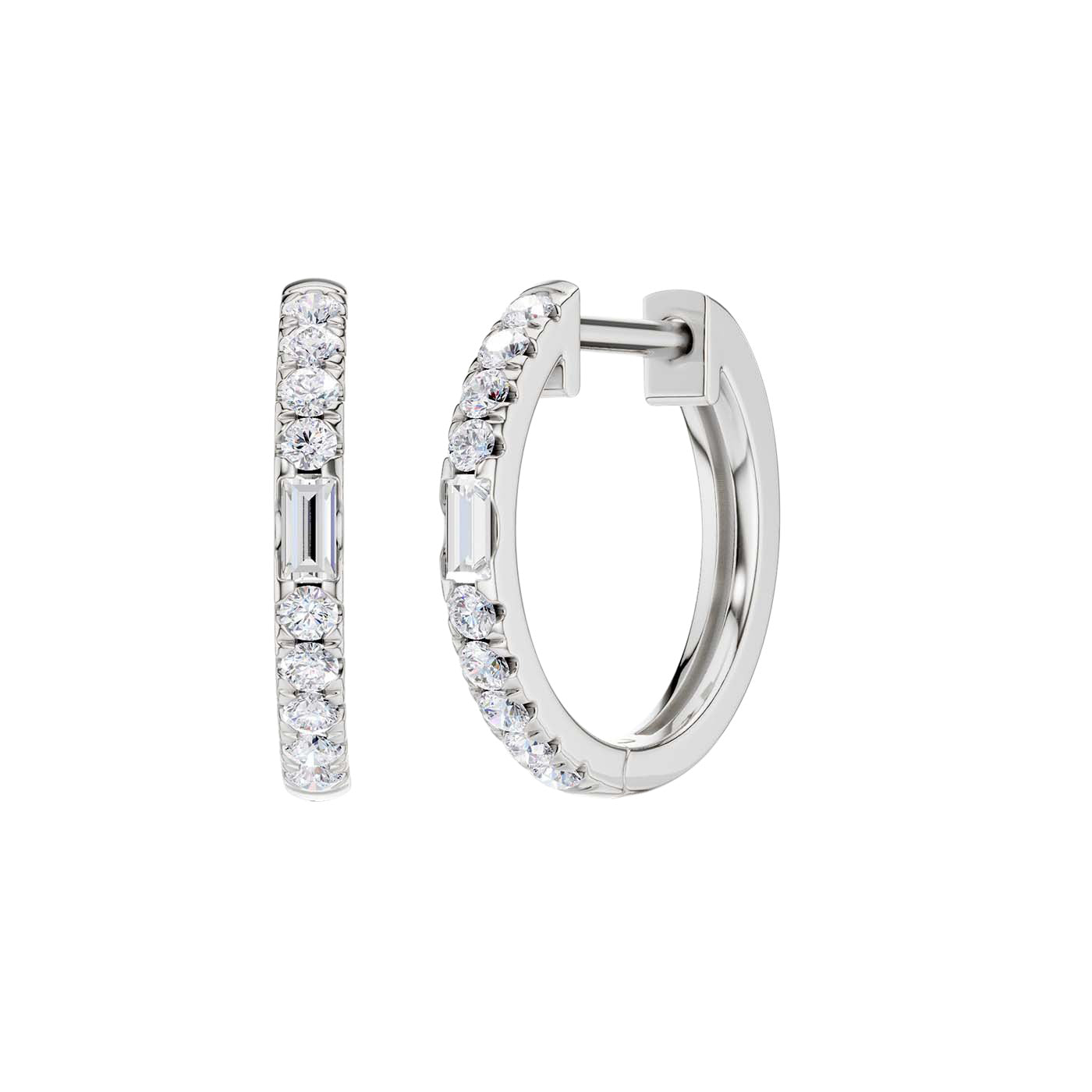 Lab-diamant creoler 0,25 ct F/VS – 9K hvitt gull