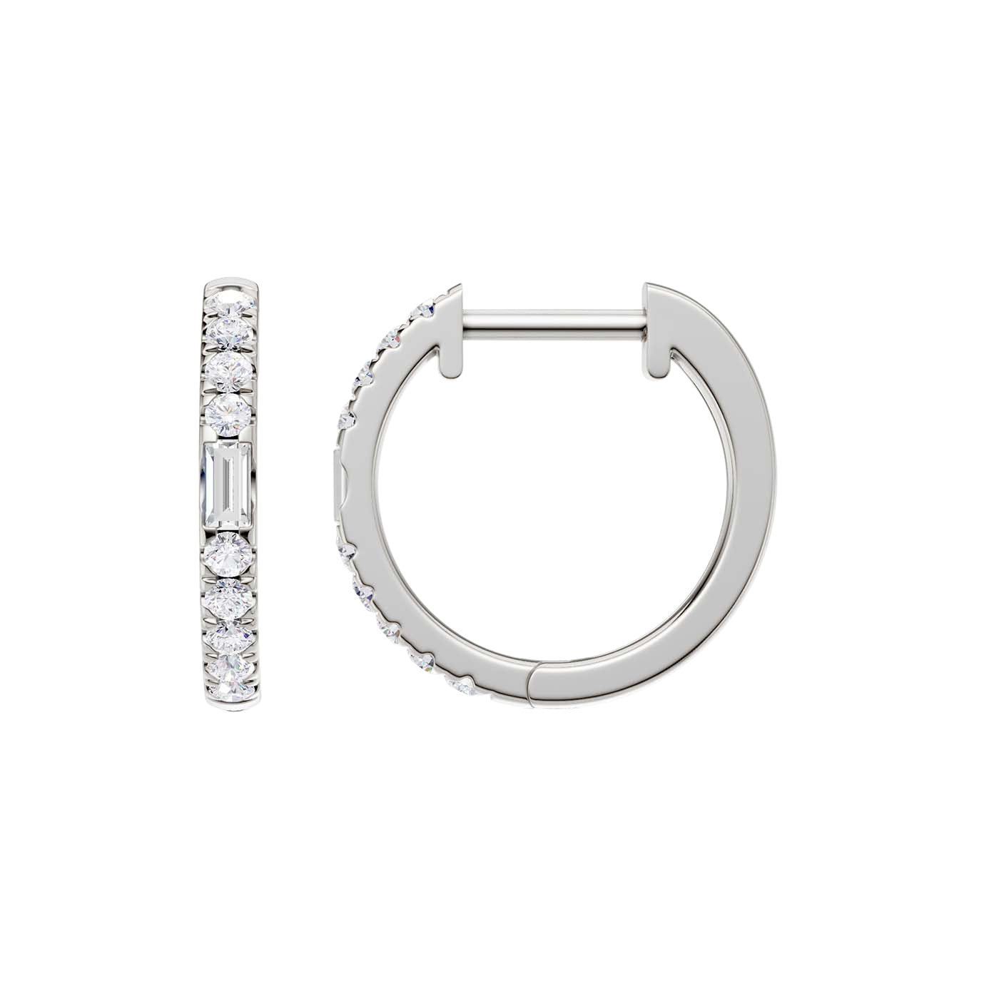 Lab-diamant creoler 0,25 ct F/VS – 9K hvitt gull