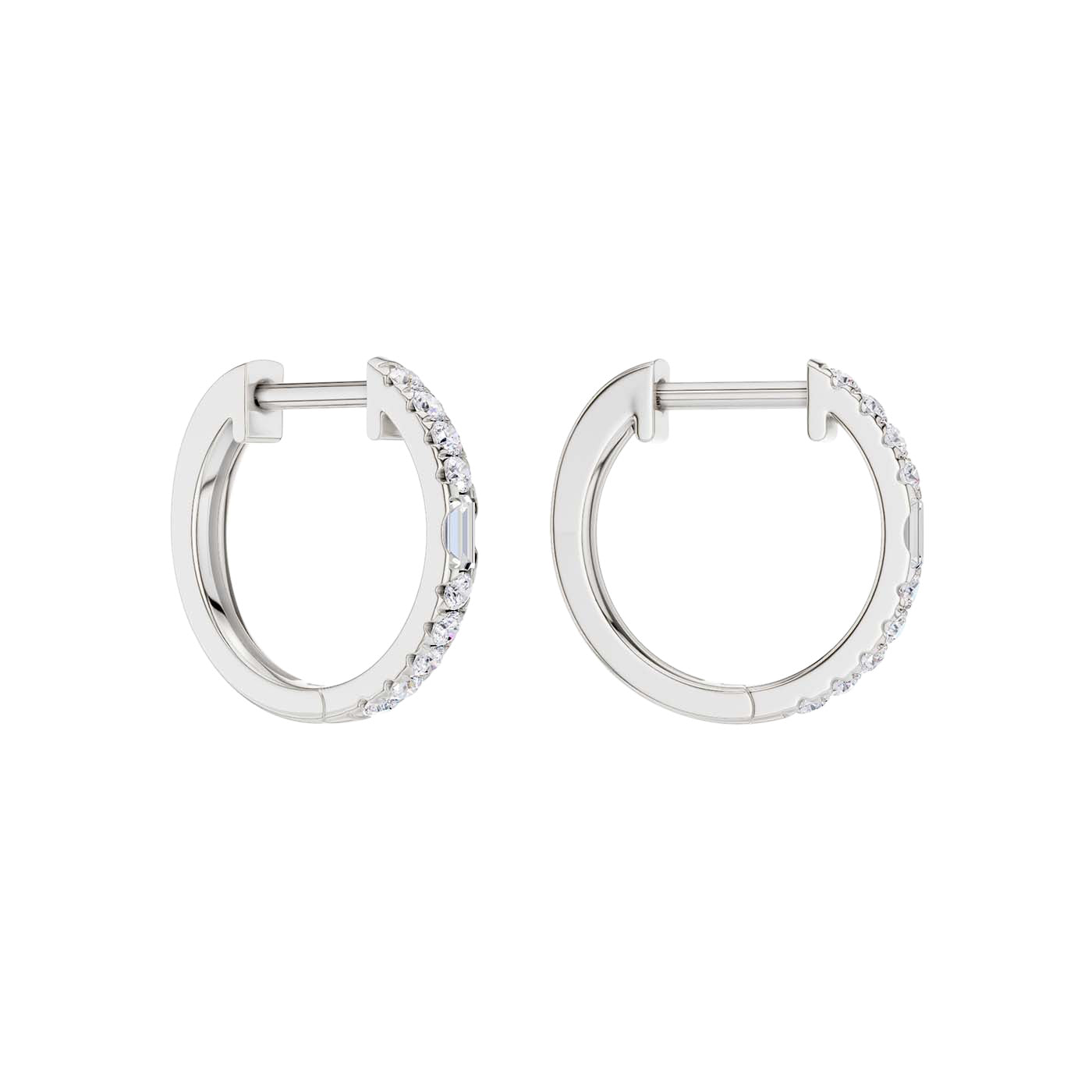 Lab-diamant creoler 0,25 ct F/VS – 9K hvitt gull