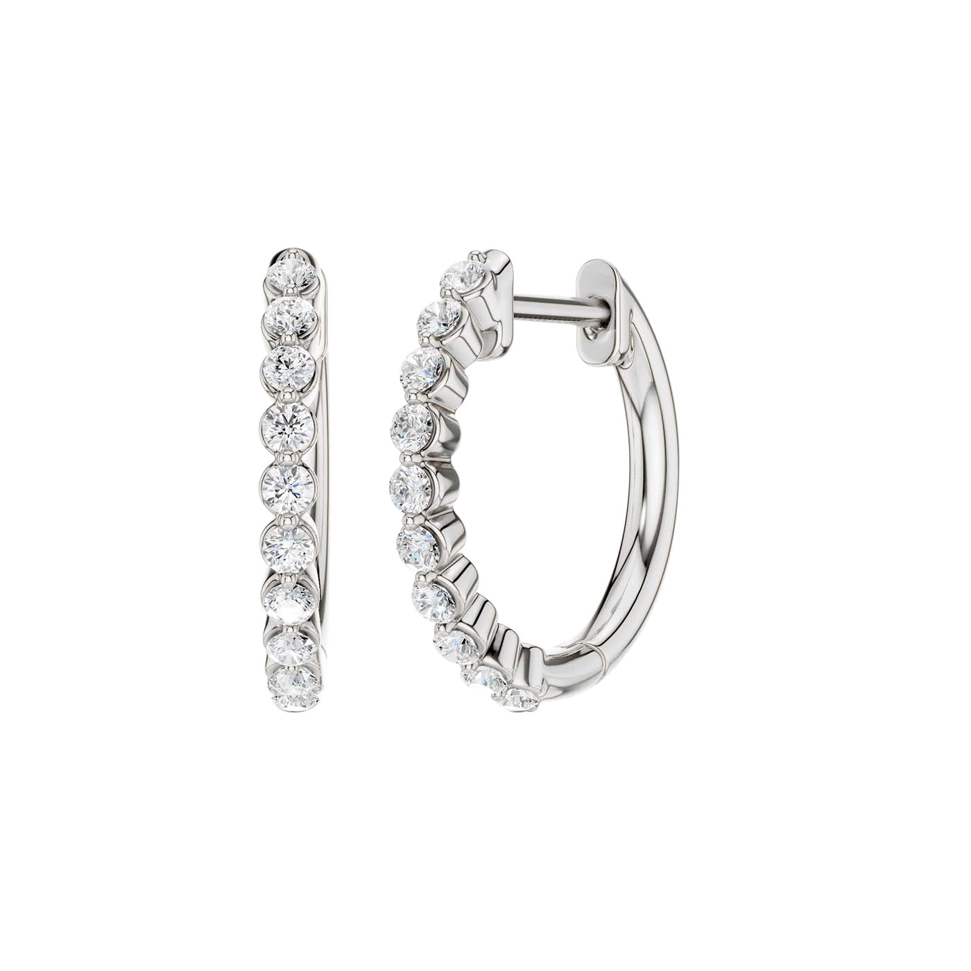Lab-diamant creoler 0,26 ct F/VS – 9K hvitt gull