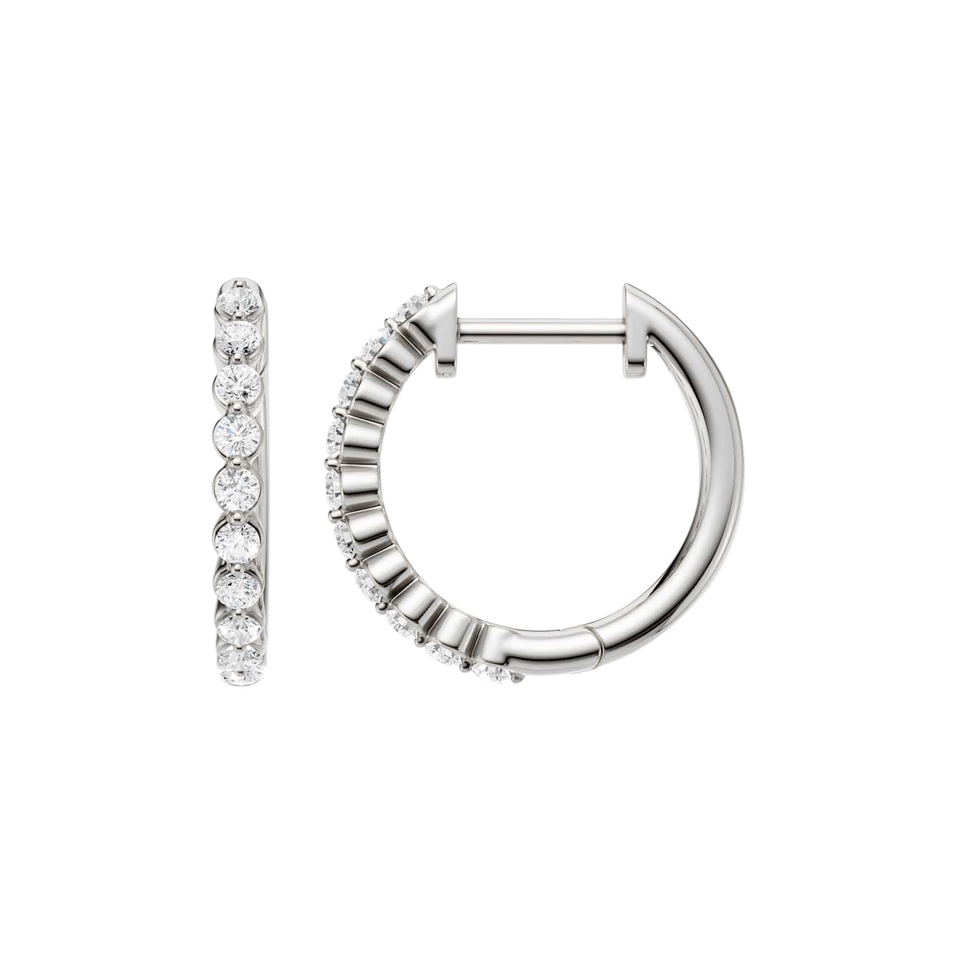 Lab-diamant creoler 0,26 ct F/VS – 9K hvitt gull