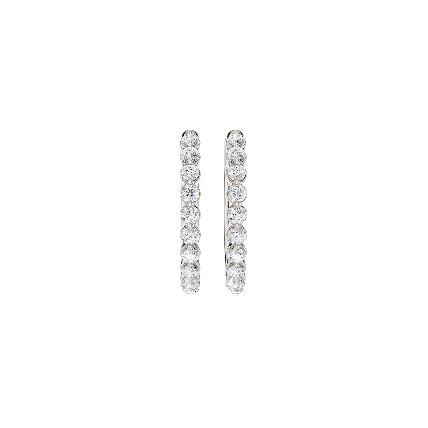 Lab-diamant creoler 0,26 ct F/VS – 9K hvitt gull