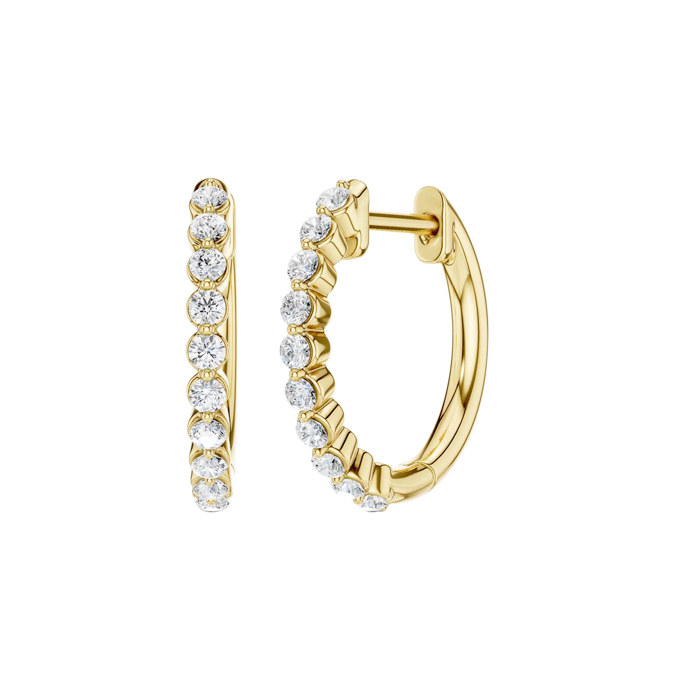 Lab-diamant creoler 0,26 ct F/VS – 9K gult gull