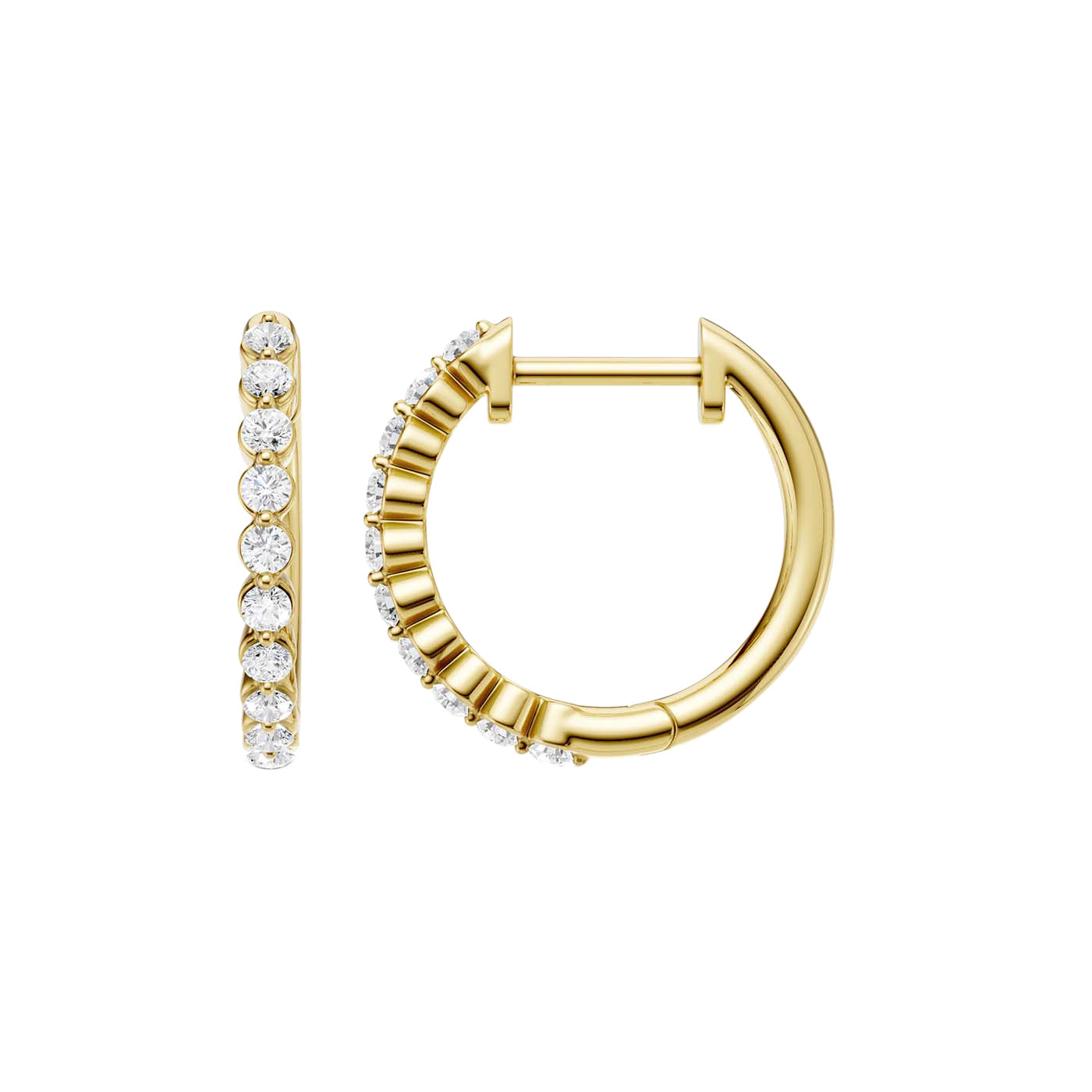 Lab-diamant creoler 0,26 ct F/VS – 9K gult gull