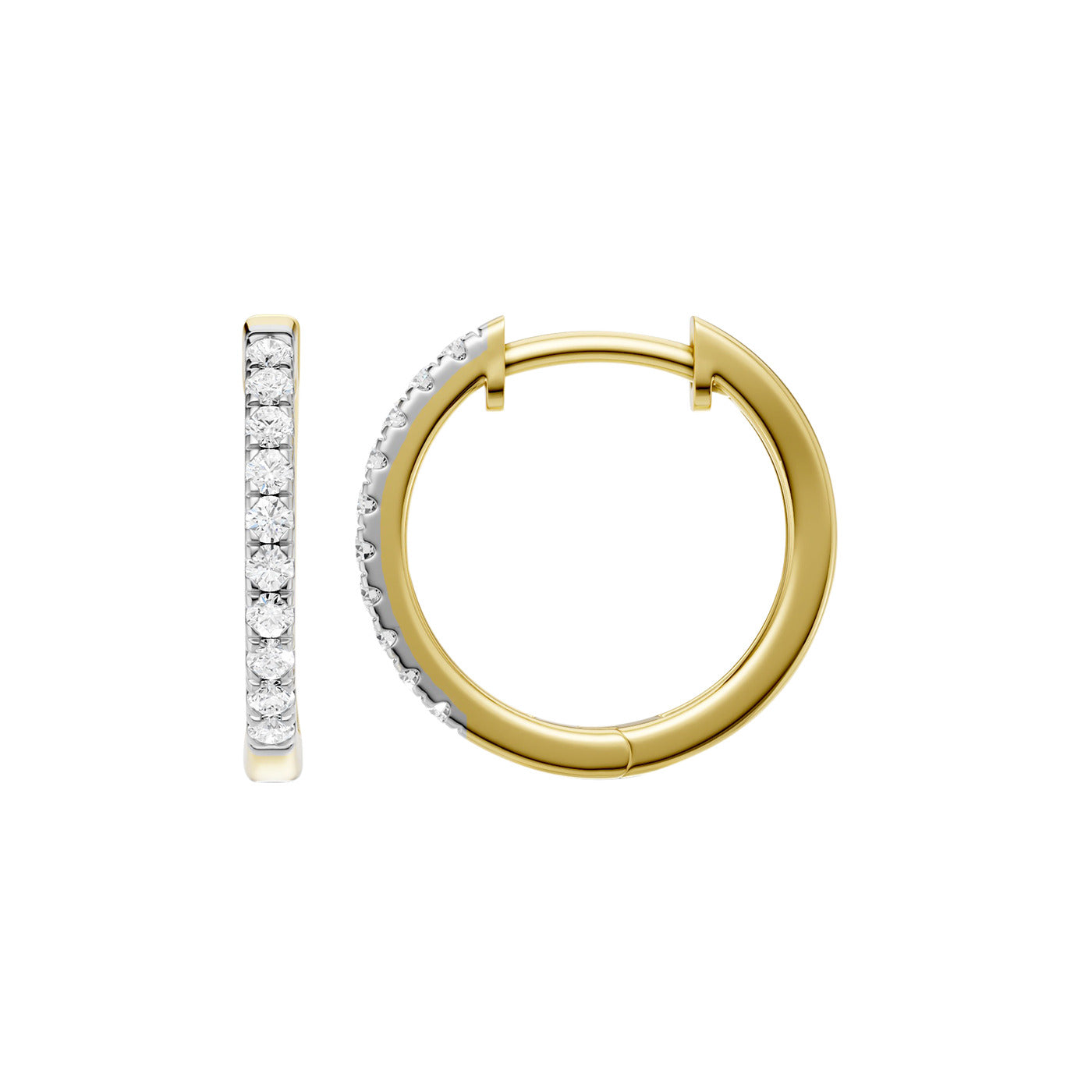 Lab-diamant creoler 0,20 ct F/VS – 9K gult gull